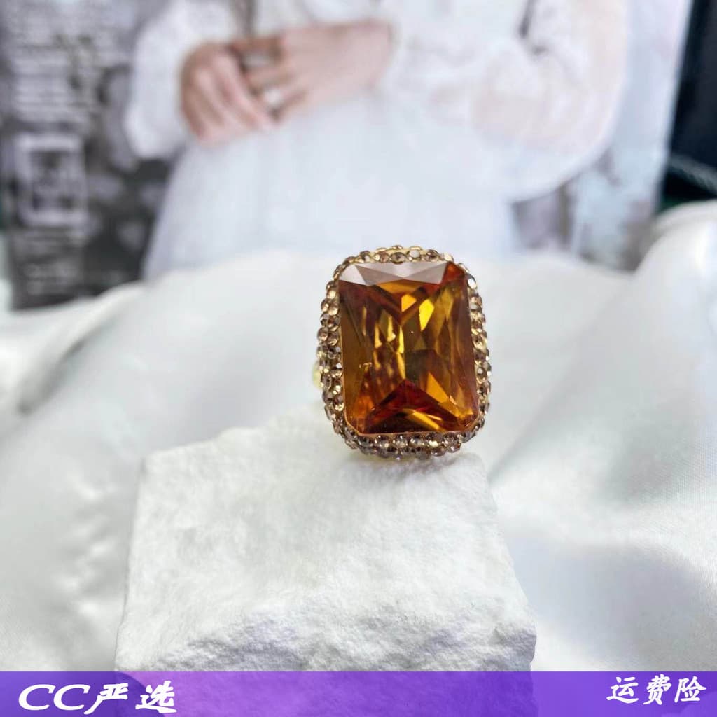 Natural Sultanite Design Feminino Nicho Retro Anel Luz Abertura de Luxo Anel Ajustável Vendas Diretas da Fábrica
