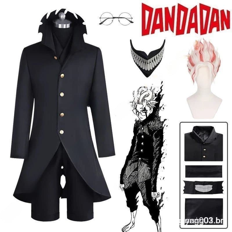 Fantasia de Cosplay do Anime Dan Ken Takakura Okarun Momo Ayase com Peruca, Máscara, Uniforme e Óculos para Festa OAZP X
