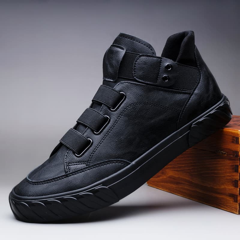 Sapatos masculinos piscando primavera novo estilo Martin botas na moda sapatos de couro de alta qualidade influenciador
