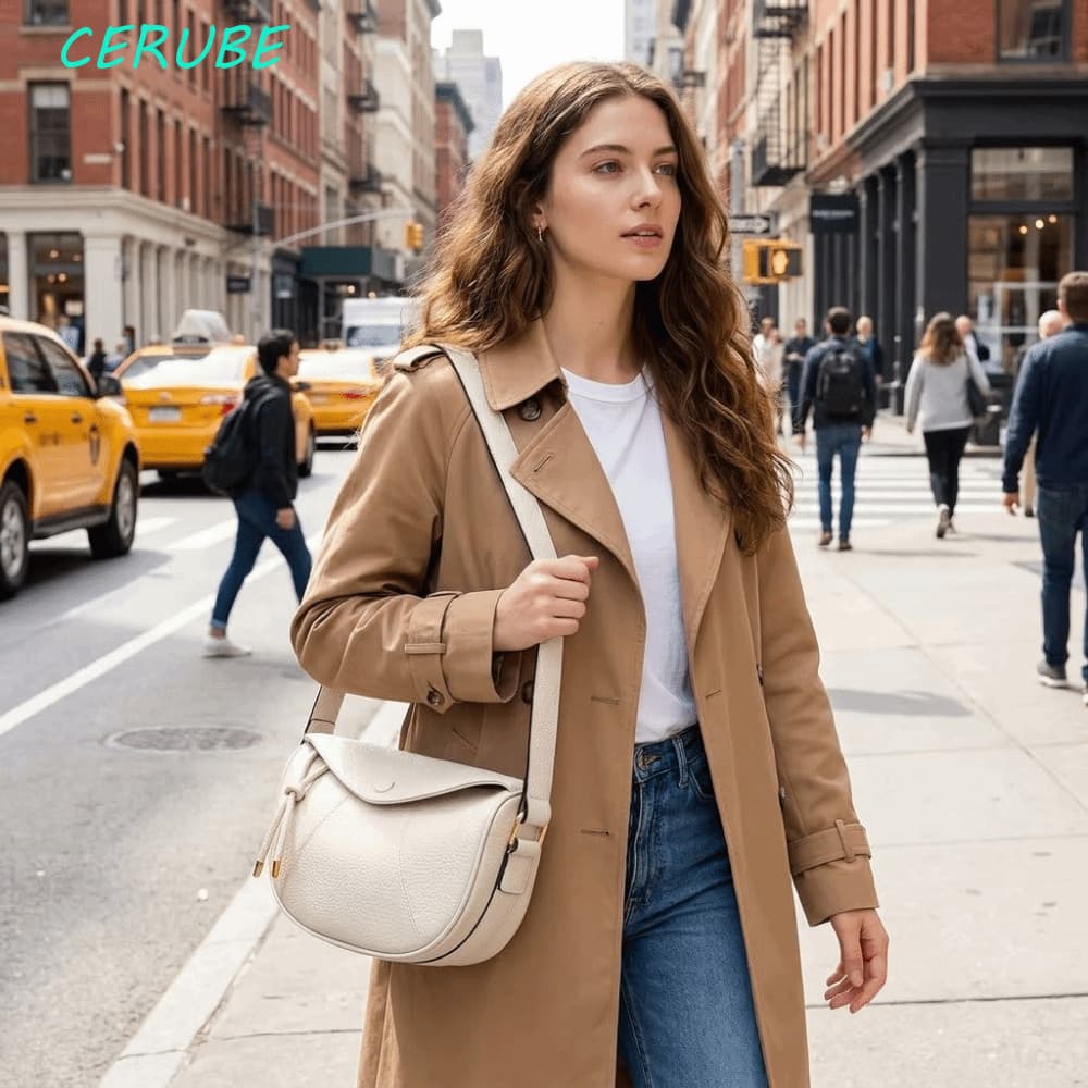 Bolsa Crossbody Em Formato De Bolinho CERUBE , De Ombro Casual De Couro Macio Com Zíper Versátil De PU Oblíqua