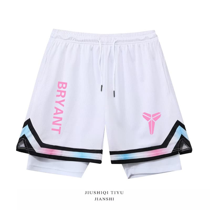 Kobe americano Shorts falso de duas peças esportes calças de basquete solto estudante crianças forro respirável verão tr