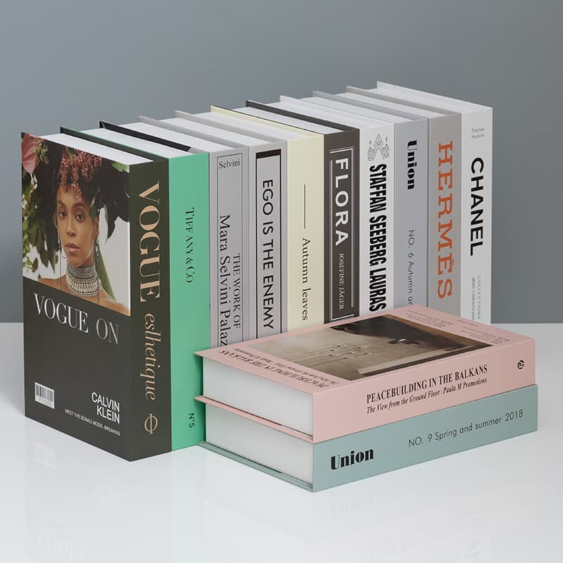 Enfeites de livro falso que podem ser abertos, coleção de livros de simulação simples, adereços para celular, caixa de m