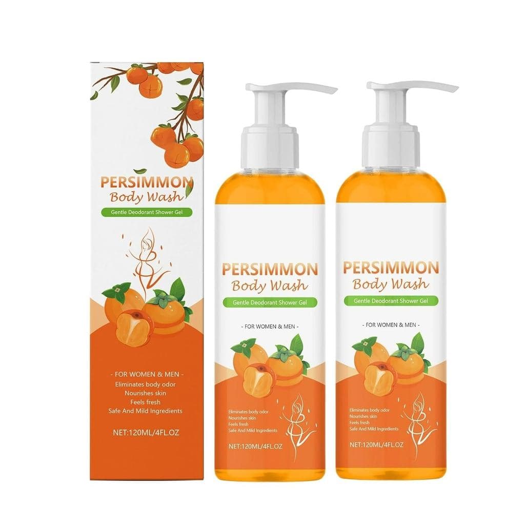 Gel de Banho de Caqui, Sabonete Líquido Corporal de Caqui, Gel de Banho Cáqui Contra Odor Corporal, Sabonete Hidratante