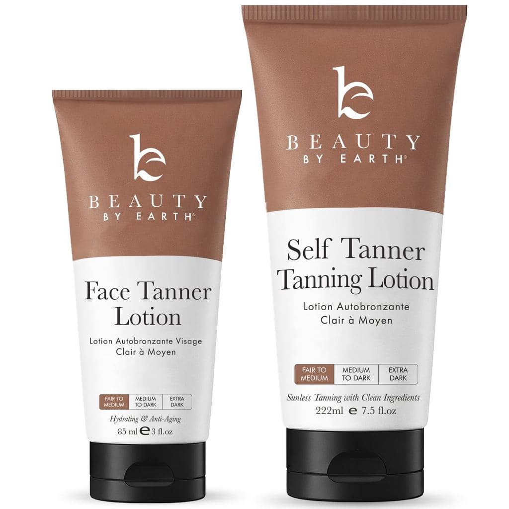Autobronzeador para Rosto e Corpo - Com Aloe Vera Orgânica e Manteiga de Karité, Loção de Bronzeamento Sem Sol, Bronzead