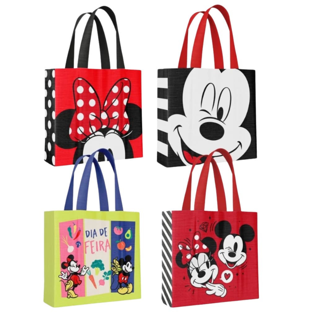 Ecobag Disney Mickey e Minnie | Sacolas Reutilizáveis Estilosas para Compras e Feira