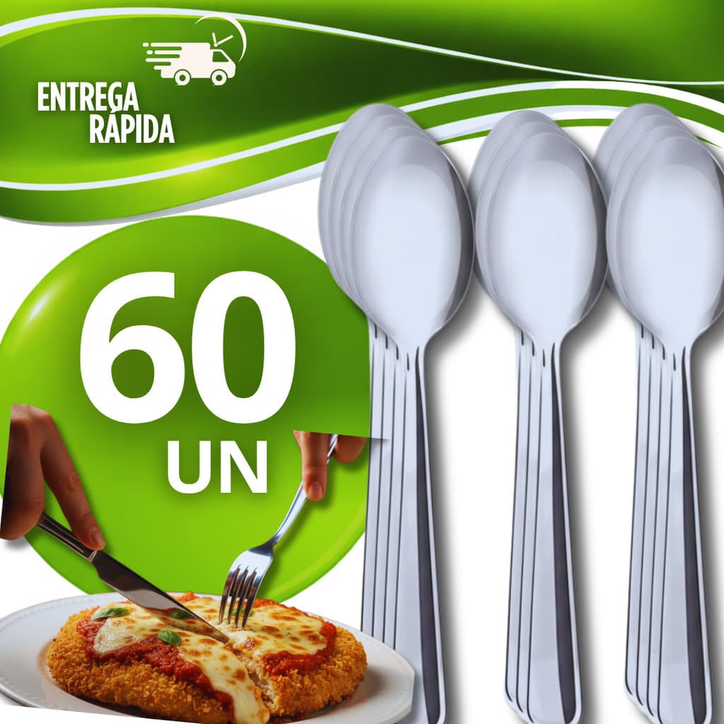 Talheres 60 Uni Colheres Faqueiro de Mesa Restaurantes Arraia Canjica Caldo Quentão Festa Junina Cozinha Bar