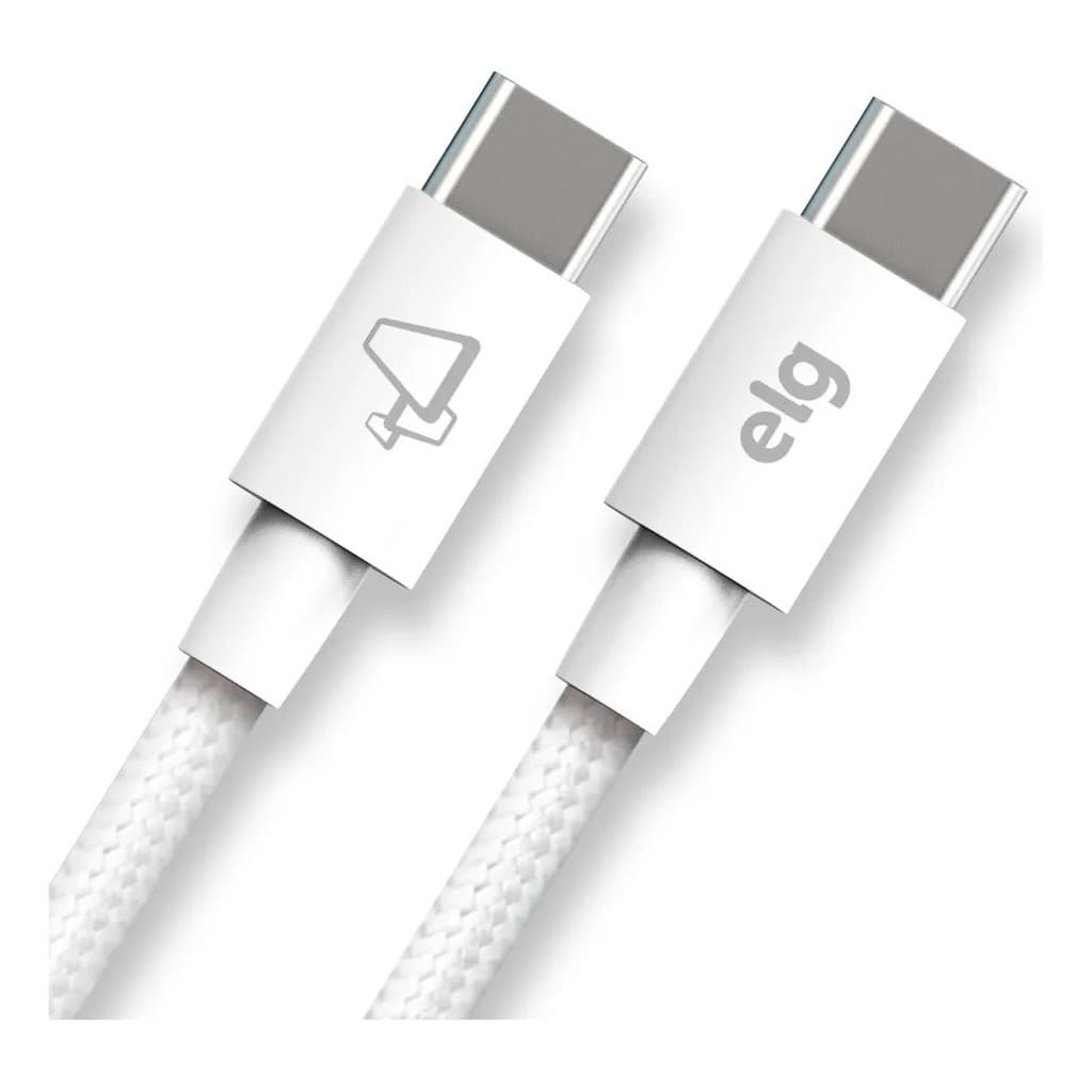 Cabo Elg Usb-c 1 Metro Carga Rápida Turbo 60w Branco - Tc60