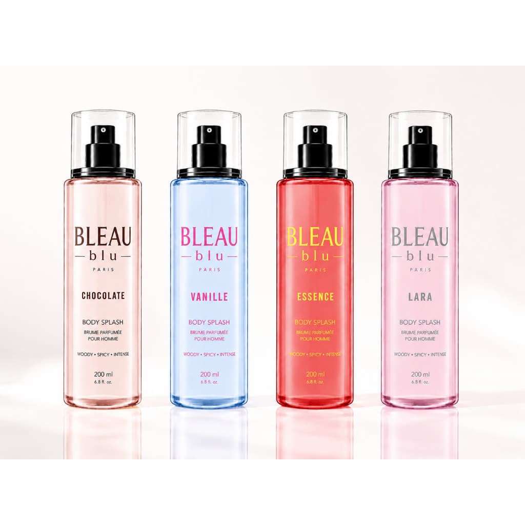 Kit Body Splash Bleau Blu 200ml Feminino | Inspirados em Egeo Choc, Vanilla, Melancia e Lara Árabe