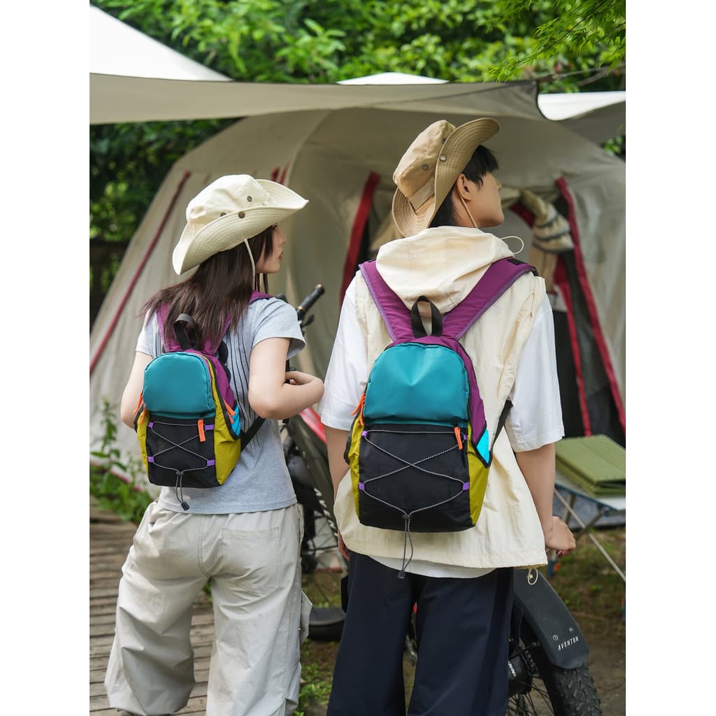 Primavera ao ar livre Outing mochila dos homens Street Wear contraste cor caminhadas saco esportes ferramentas estilo pe