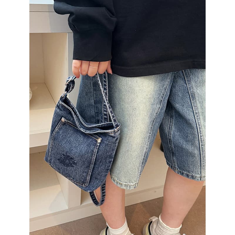 Japonês Retro Denim saco feminino moda mensageiro pequeno saco 2026 novo estilo lavado balde saco simples All-Match bols
