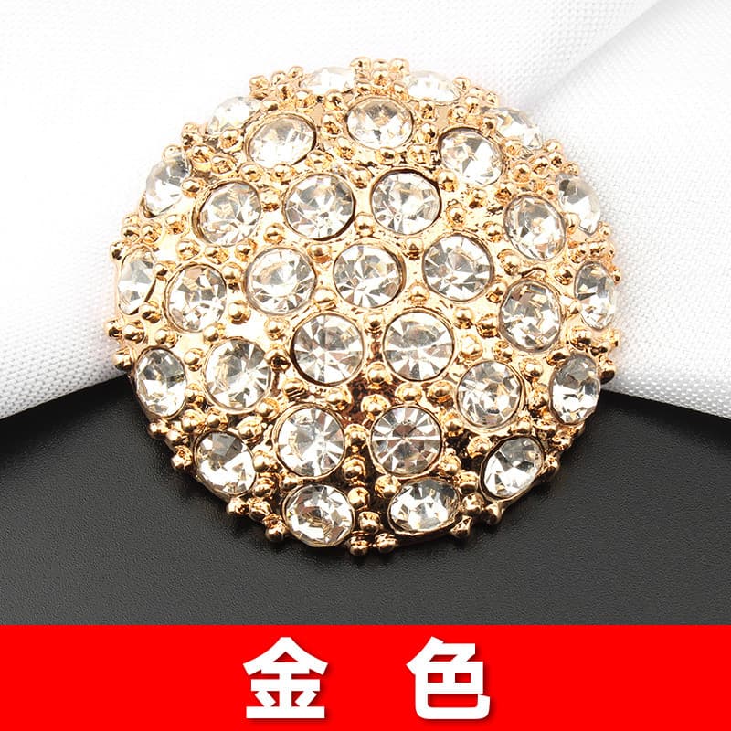 Metal diamante-cravejado strass vison casaco de pele High-End botão botão feminino camisola superior blusão jaqueta botã