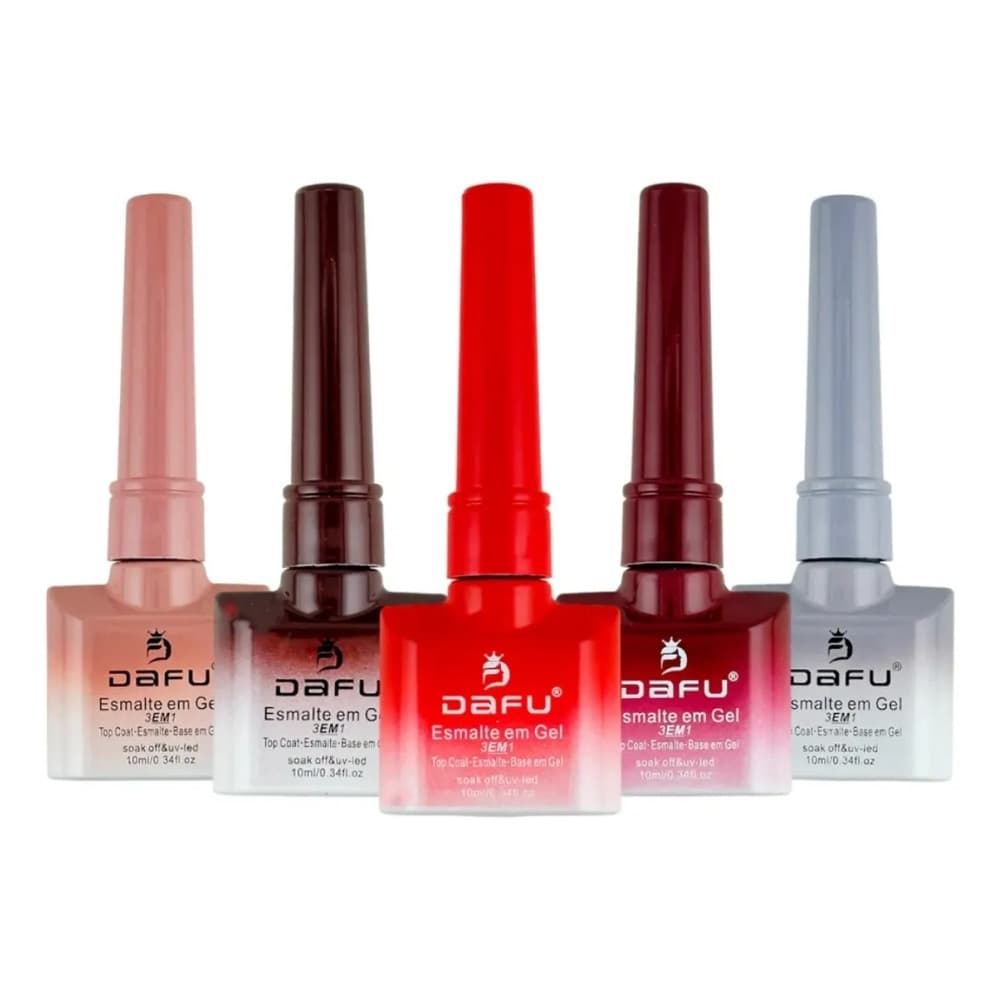 Esmalte em Gel 3 em 1 - Base - Esmalte - Top Coat - 10ml - Dafu