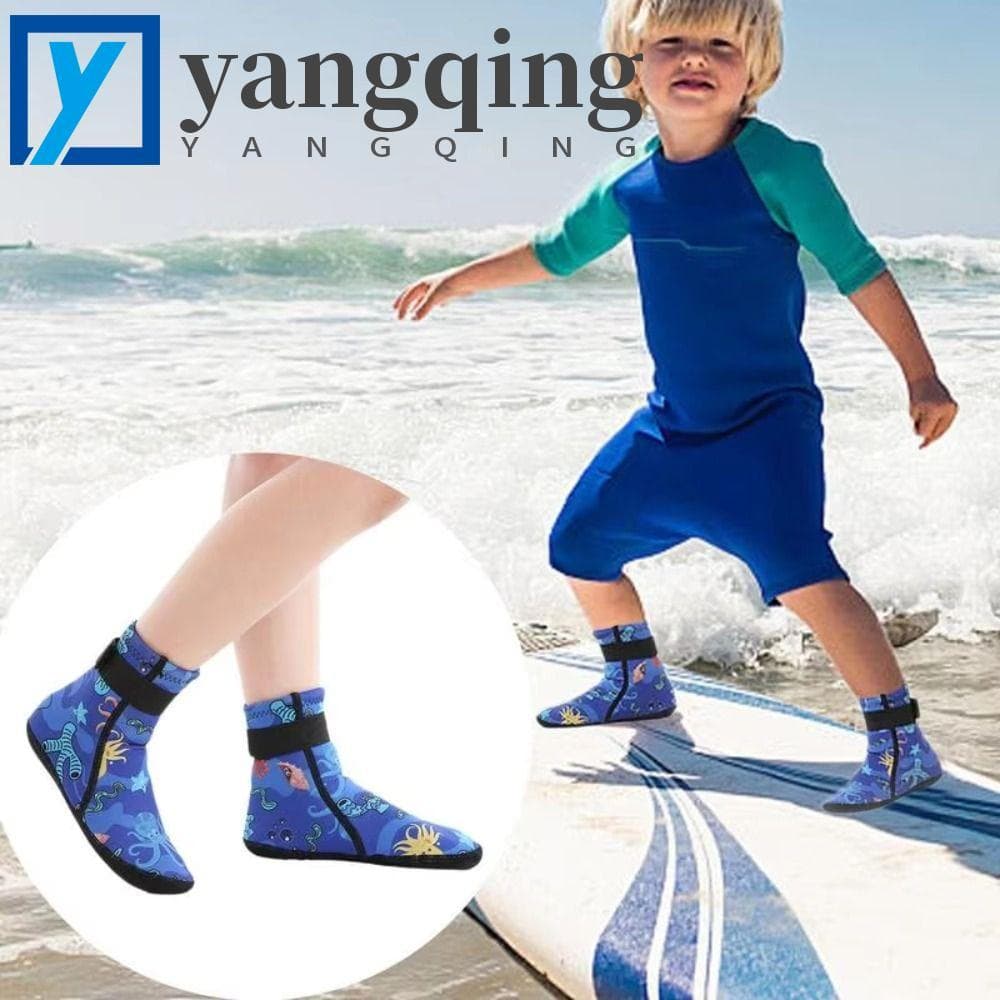 YANGQING Meias De Água Infantis , Mergulho Antiderrapantes Ajustáveis Praia De Areia Com Design De Desenho Animado Em Te