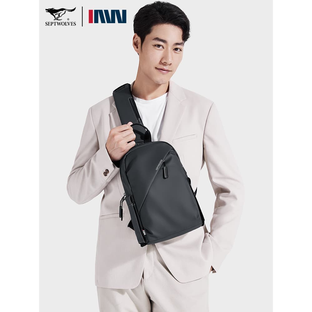 Sete lobo cintura saco do mensageiro dos homens grande capacidade leve à prova dwaterproof água bolsa de ombro Diagonal