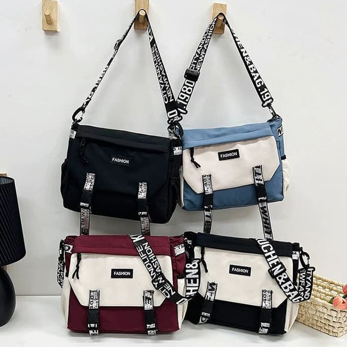 Bolsa Mensageiro Masculina de Lona Japonesa para Estudante e Ferramentas Casual Feminina