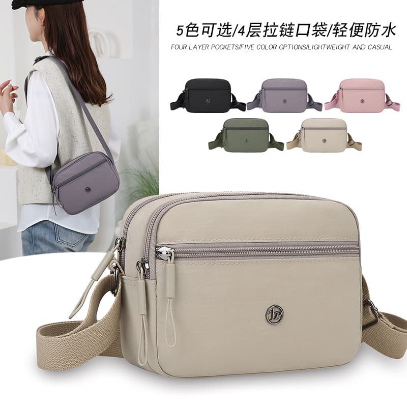 Bolsa Diagonal moderna transfronteiriça Bolsa feminina 2025 Início da primavera Novo estilo Cor sólida Pano de Nylon Bol