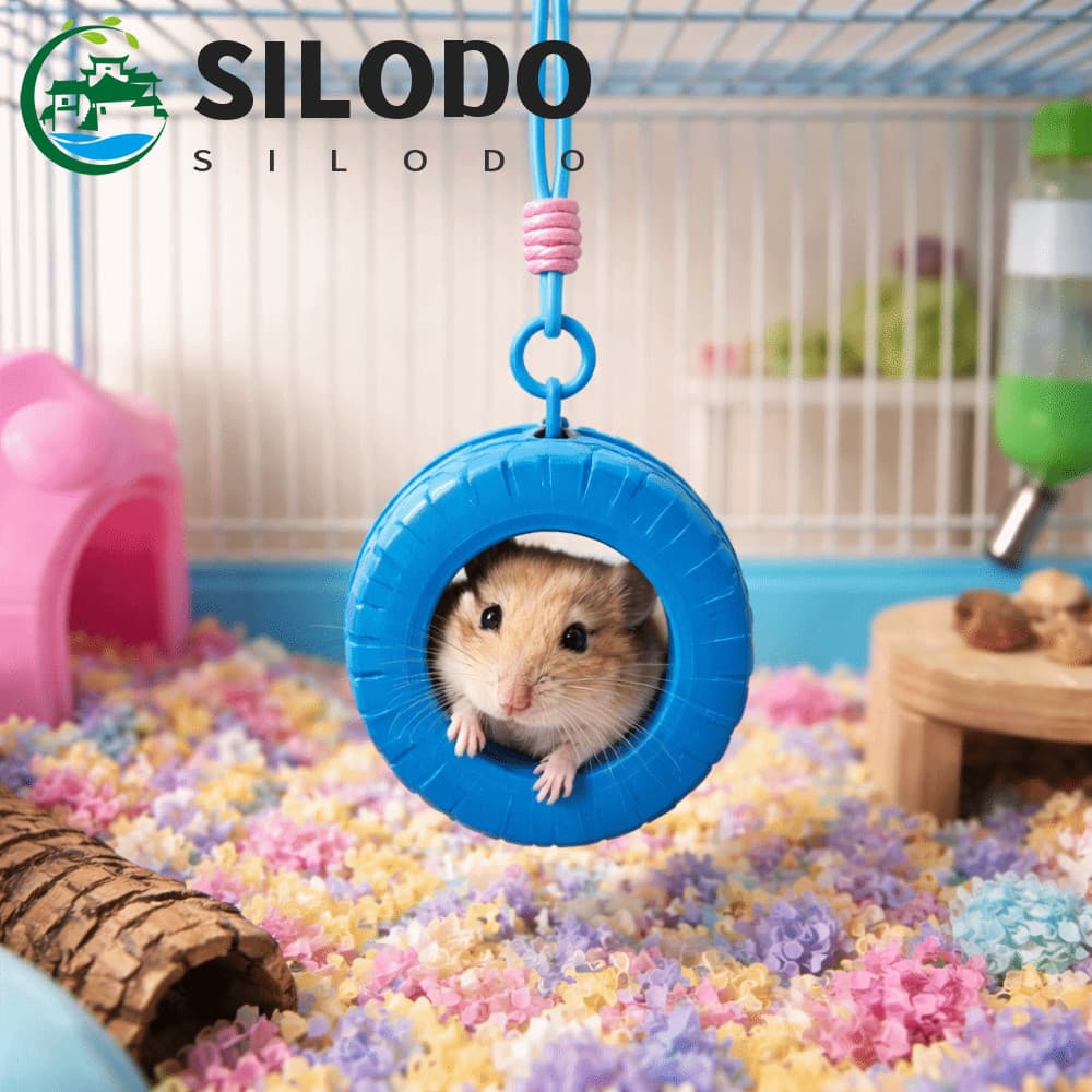 Balanço De Hamsters SILODO , Rede De Cama Suspensa Com Corrente Removível , Pequeno Resistente À Mordida Para Animais De