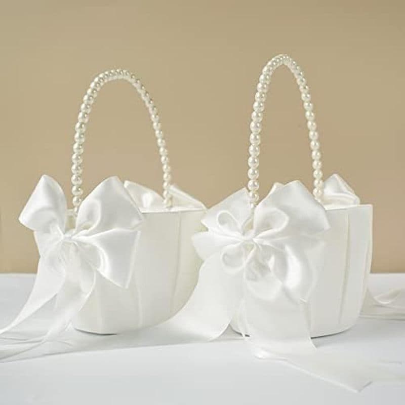 Laço De Casamento I PI Para Florista Comatailove Satin Bá Alça Marfim Cerimônia De Cesta Pearlb