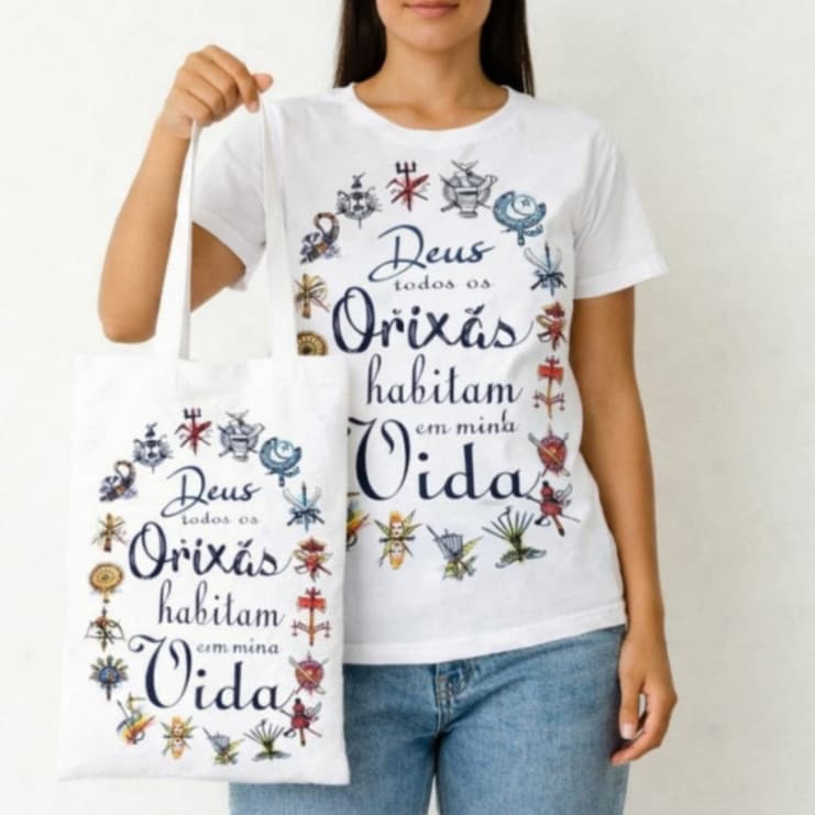 BOLSA SACOLA Ecobag feminina, unissex Umbanda Candomblé, orixás, guias espirituais