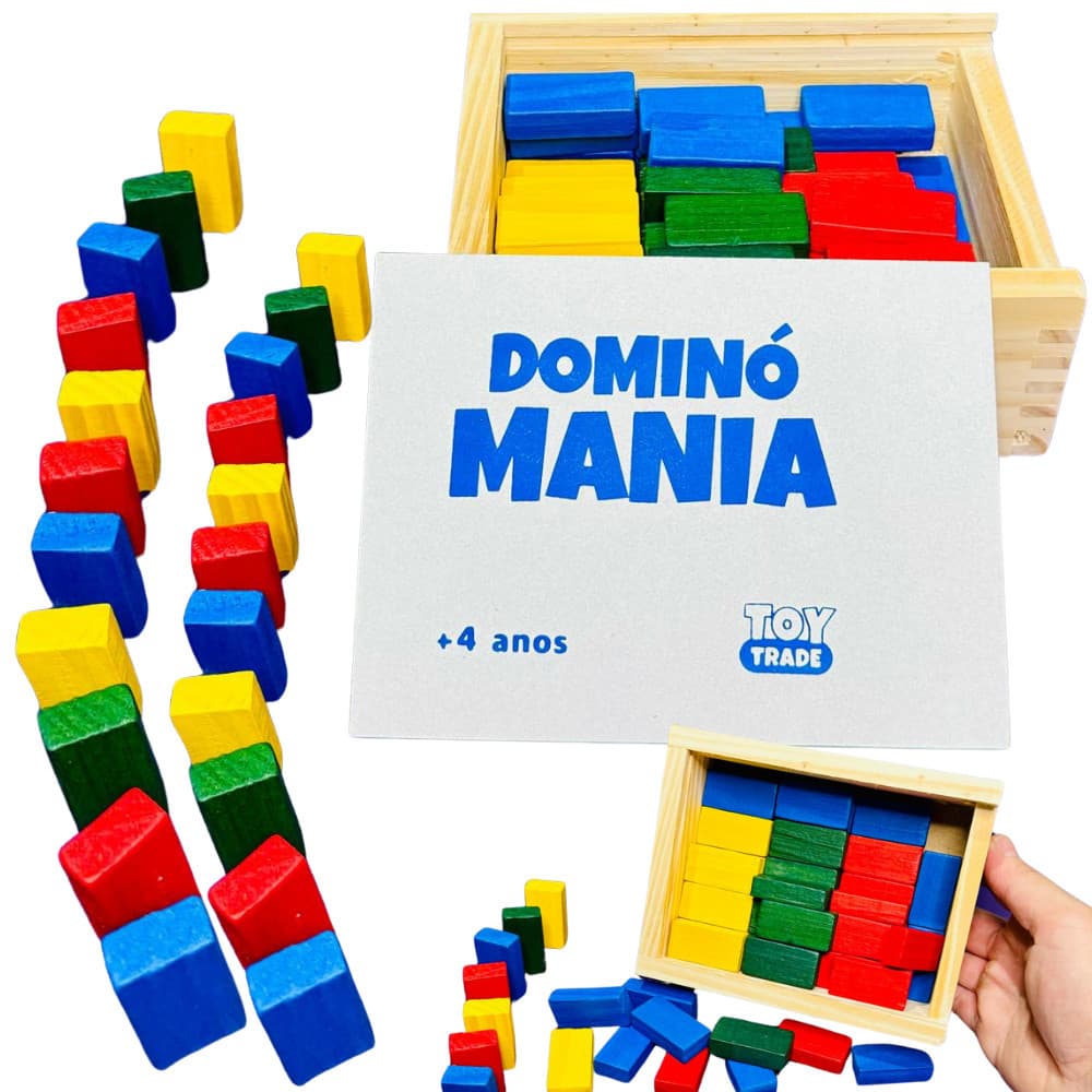 Domino Mania Colorido 60 peças Brinquedo Educativo Jogo Efeito Domino Infantil