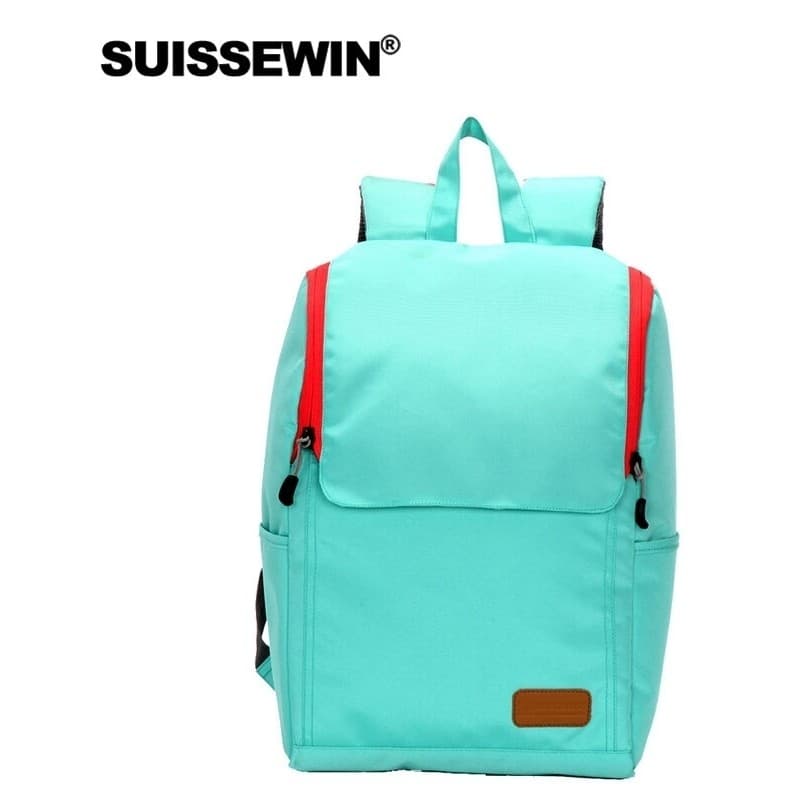 SUISSEWIN Japonês Coreano Estilo Preppy Mochila Feminina Mochila Campus Simples Moda Estudante Bolsa Bolsa de Computador