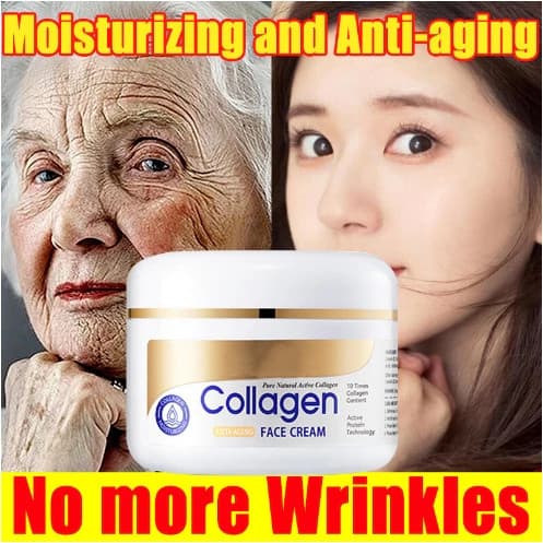 Creme Clareador de Colágeno Antienvelhecimento Antirrugas Hidratante para o Rosto Repara Pele Danificada