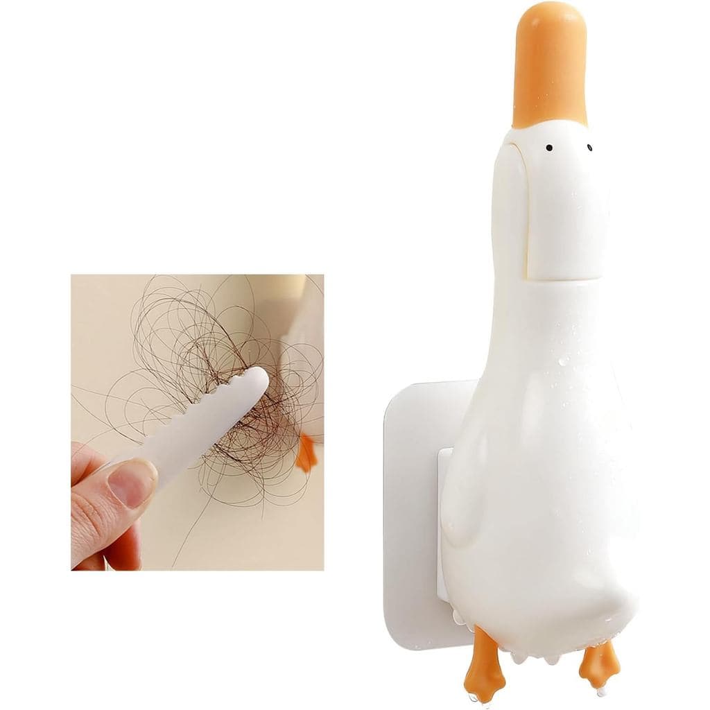Desentupidor de ralo em formato de pato, 5,51 polegadas, branco, desentupidor de ralo de banheiro 8GGT