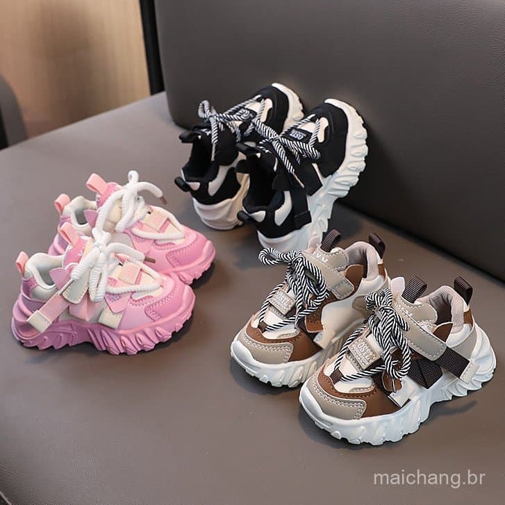 Calçados esportivos infantis casuais sapatos infantis da moda tênis esportivos para meninos leves e macios