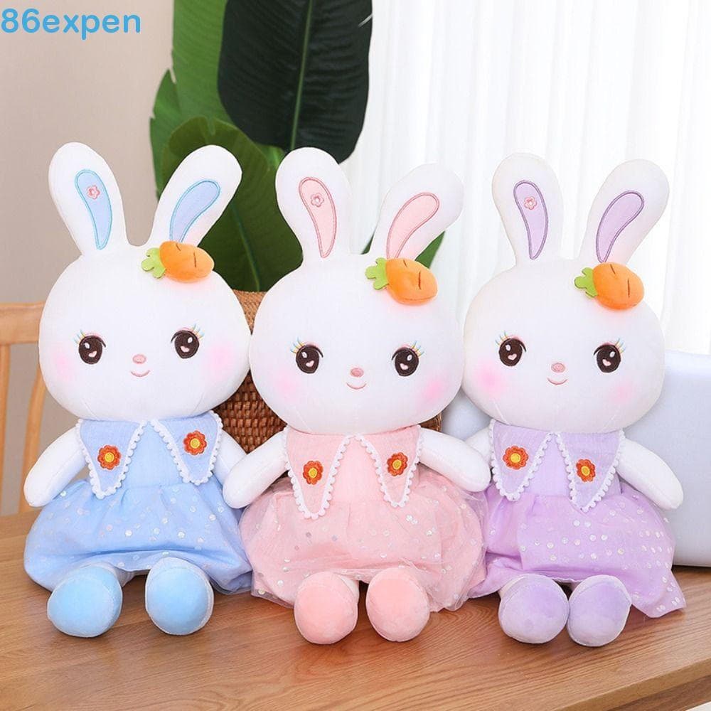 EXPEN1 Bicho De Pelúcia , Saia De Flor , Brinquedo Curto De Coelho Boneca Cheia De Algodão PP Em Forma De Cenoura