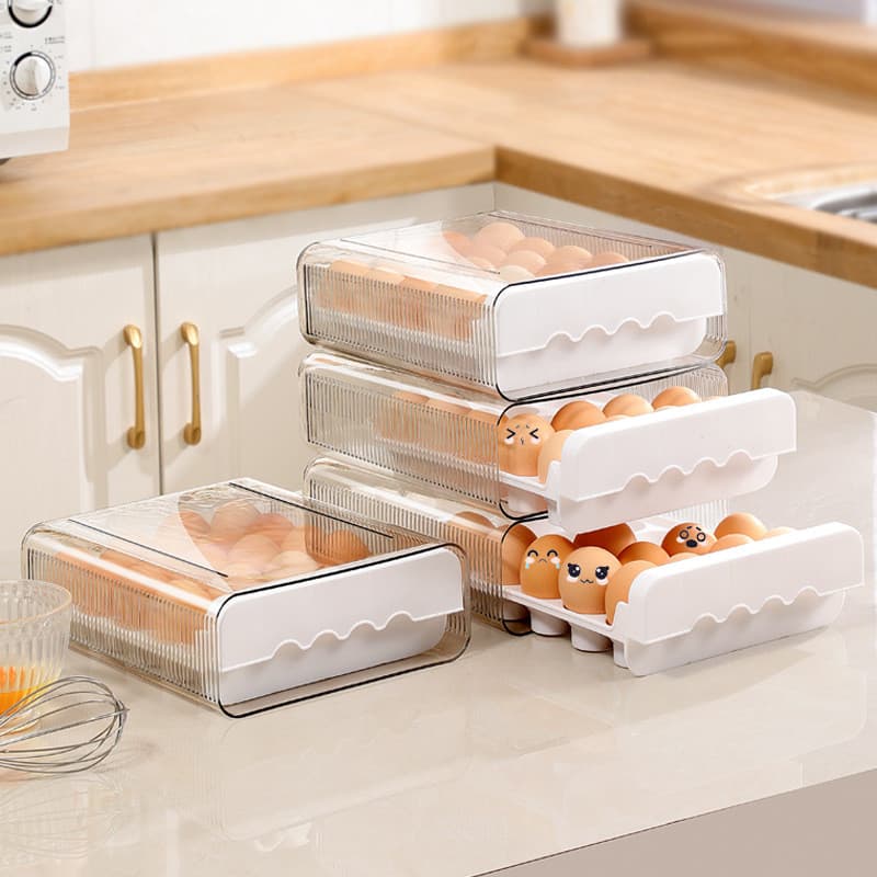 Yiwu pequeno produto caixa de armazenamento de ovos geladeira fresco-mantendo bandeja de ovos ferramenta útil dedicado R