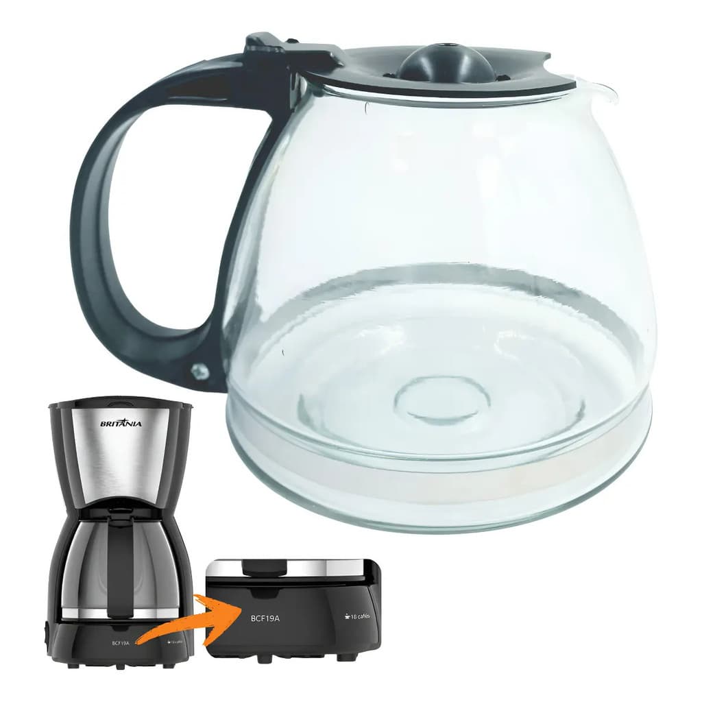 Jarra para Cafeteira Britania BCF19A 18 Cafés Vidro Transparente