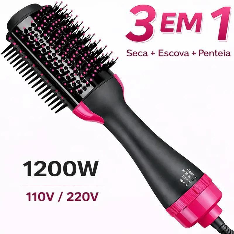 Escova Secadora 110v Alisador Elétrica Escova de ar quente Modeladores de cabelo Com 3 Em1 Hair1
