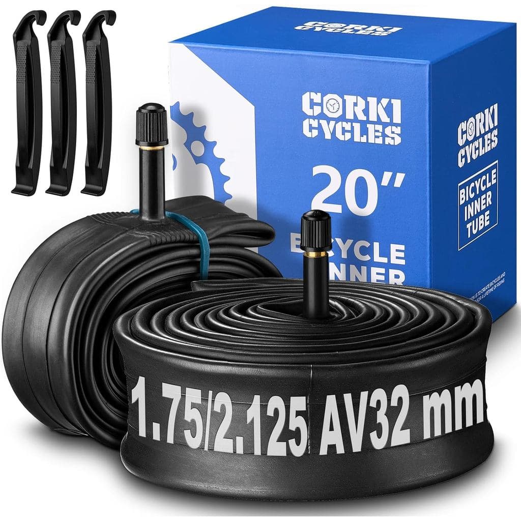 Corki Cycles - Tubos de Bicicleta de 20 Polegadas em Borracha Butílica, Pacote com 2, Compatível com 1.35 1.5 1.75 1.95