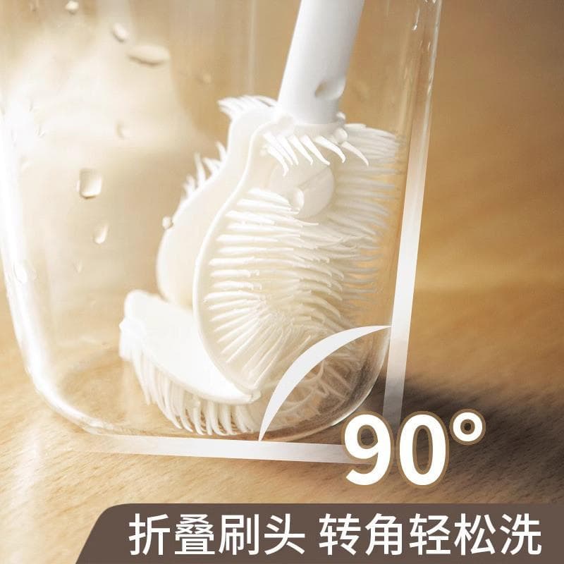 Estilo japonês destacável alça longa copo escova de lavagem limpeza pequena escova cozinha copo água parede disjuntor li