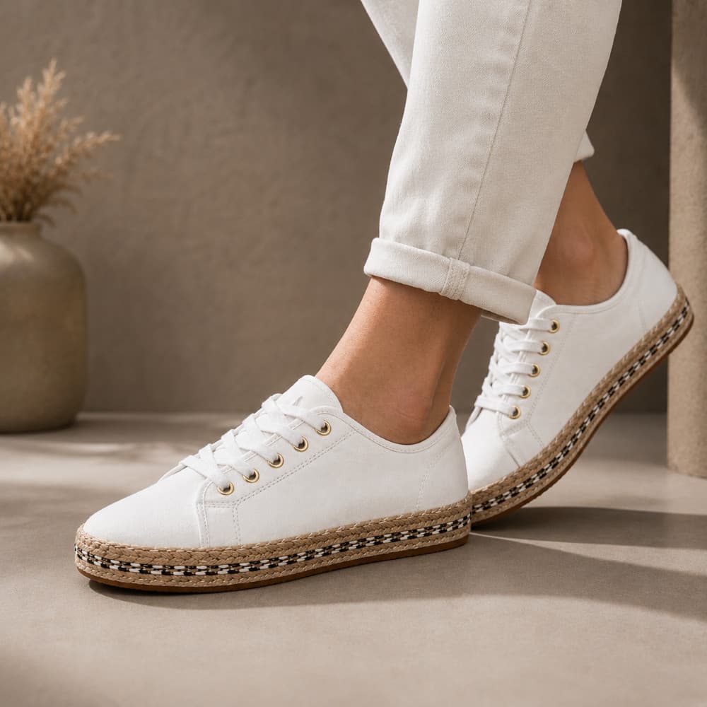 Tênis Sapato Feminino - Lançamento Corda Preto E Branco Envio Para Todo Brasil Exclusividade!!~