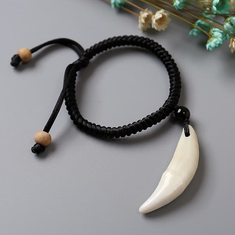 pulseira masculina pulseira Real preto cão dente pulseira das mulheres dos homens lobo cão dente casal tornozeleira Benm