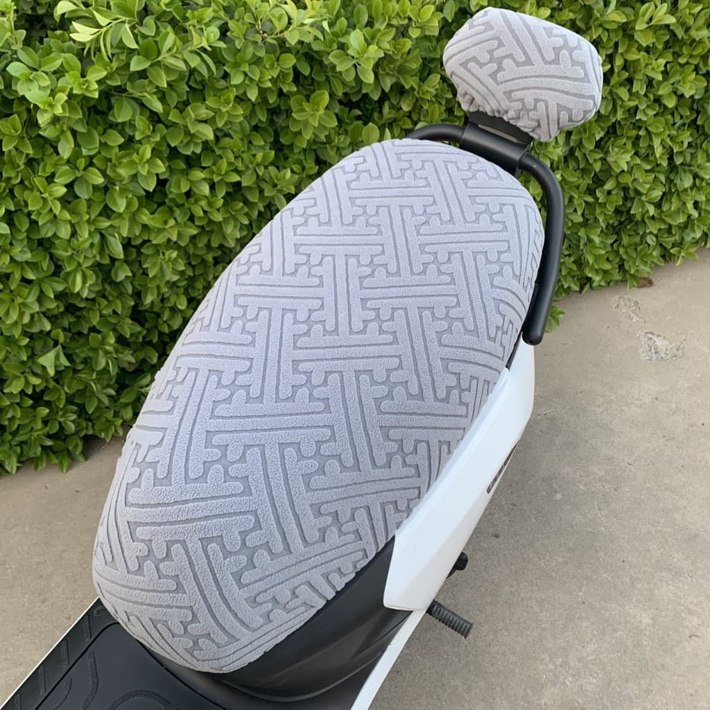 Capa de assento de motocicleta elétrica em veludo jacquard, almofada de cobertura total, capa de assento para scooter el