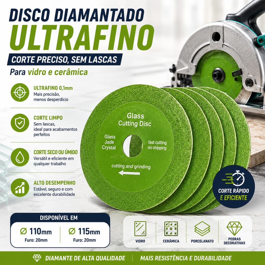 1/2/3/4/5 Peças Disco Ultrafino Diamantado para Corte de Vidro Porcelanato Cerâmica Piso Mármore 100mm 115mm