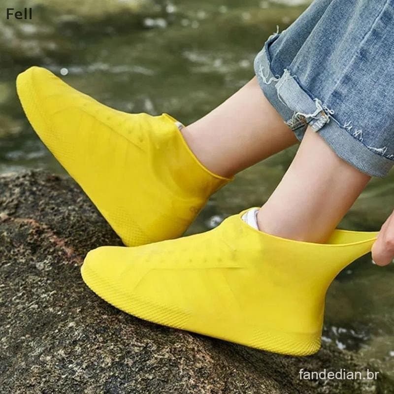 [Fel] Capas Reutilizáveis Para Sapatos De Chuva À Prova D'água De Silicone Botas Ao Ar Livre Acessórios Caminhada Capa D