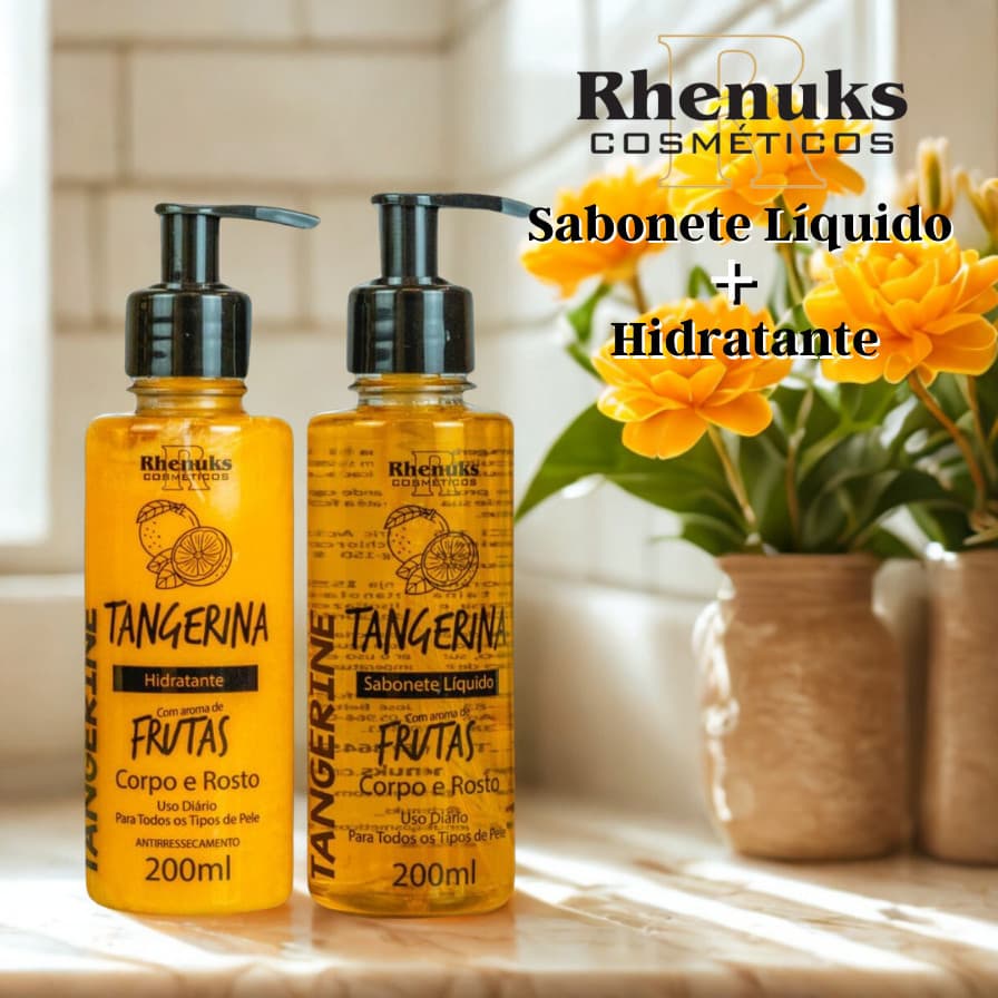 KIT Sabonete + Hidratante TANGERINA Corpo e Rosto - RHENUKS