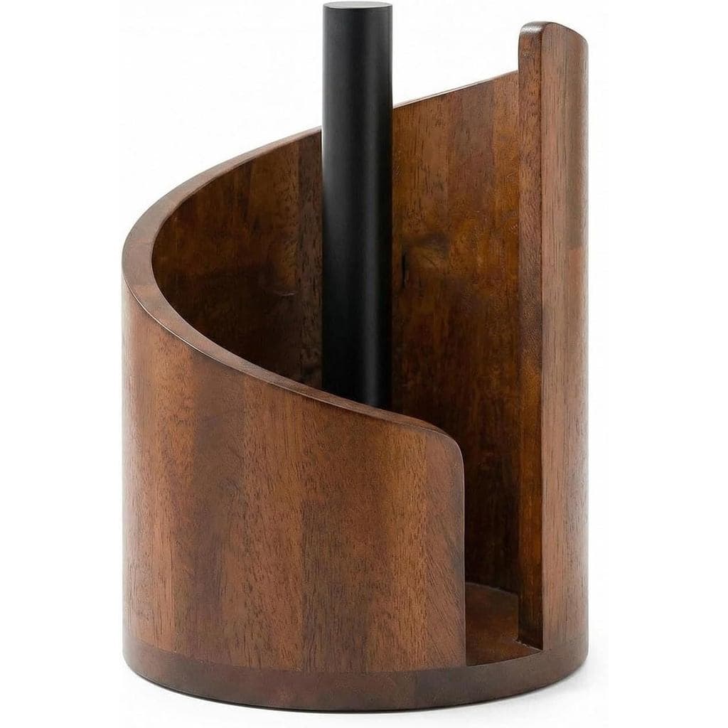 Bancada De Suporte De Toalha De Papel De Madeira Com Base Maciça , Design De Rasgo De Uma Mão , Cabe Em Rolos Jumbo E Me
