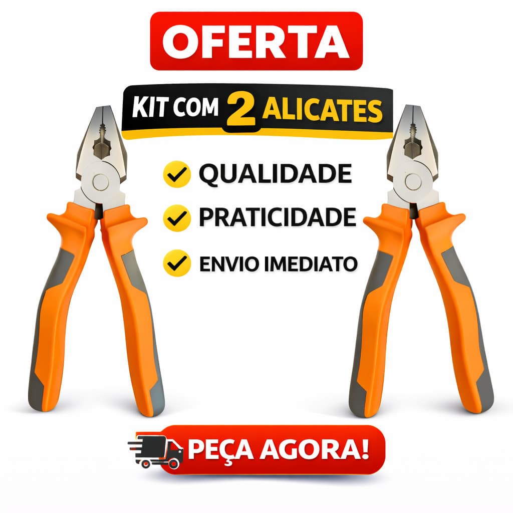 KIT 2 Alicate Universal 8” com Pegada Confortável | Alta Qualidade