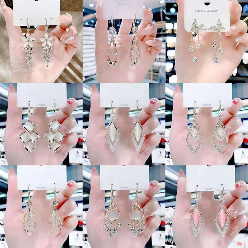 Moda elegante olho de gato brincos de diamante feminino coreano primavera verão mais magro olhar novo estilo luz luxo Hi