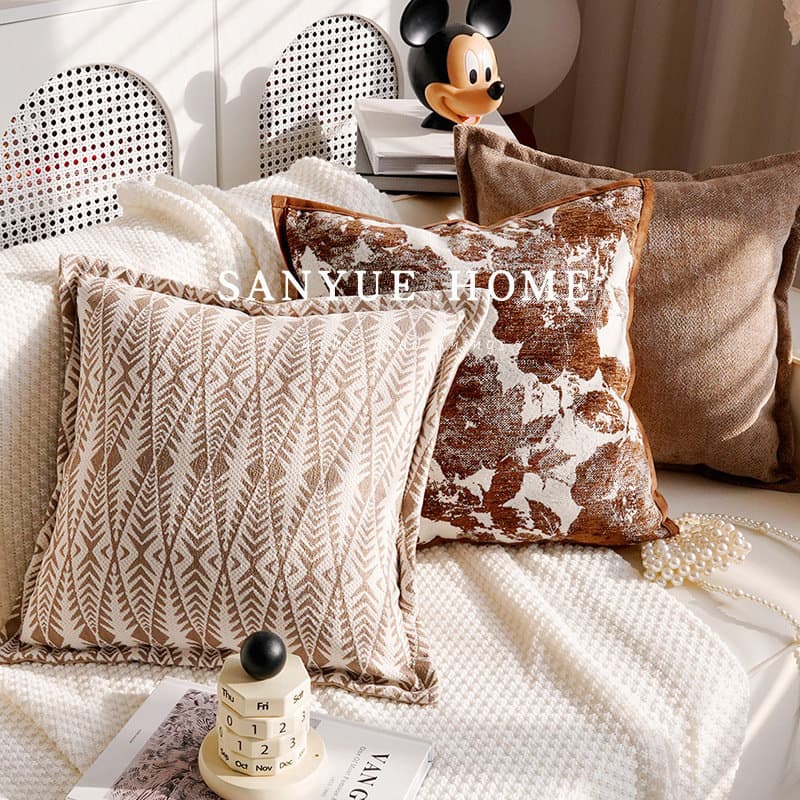 Fronha estilo creme francês estilo Medieval marrom Merad cama decoração travesseiro sala de estar sofá almofada traseira
