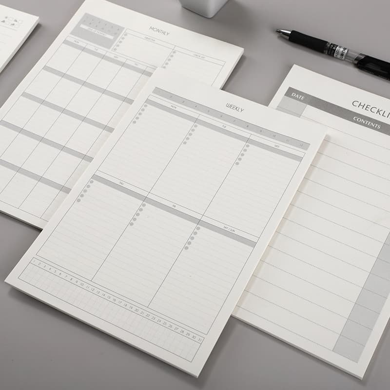 Simples semanal planejador mensal bloco de notas rasgável notas de tarefas memorando gerenciamento de tempo agenda plane