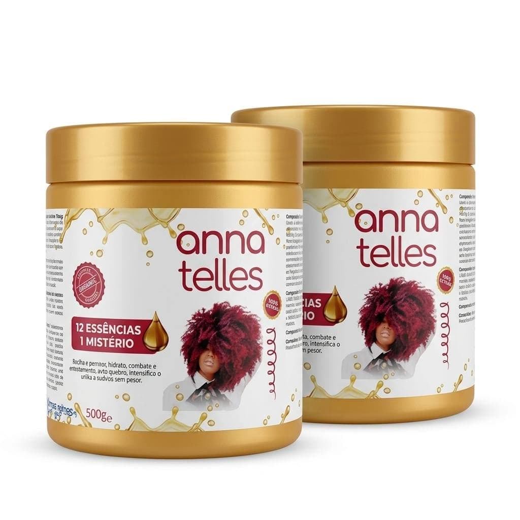Kit 2 Máscara 12 Essências 1 Segredo Anna Telles Hidratação Óleo de Girassol