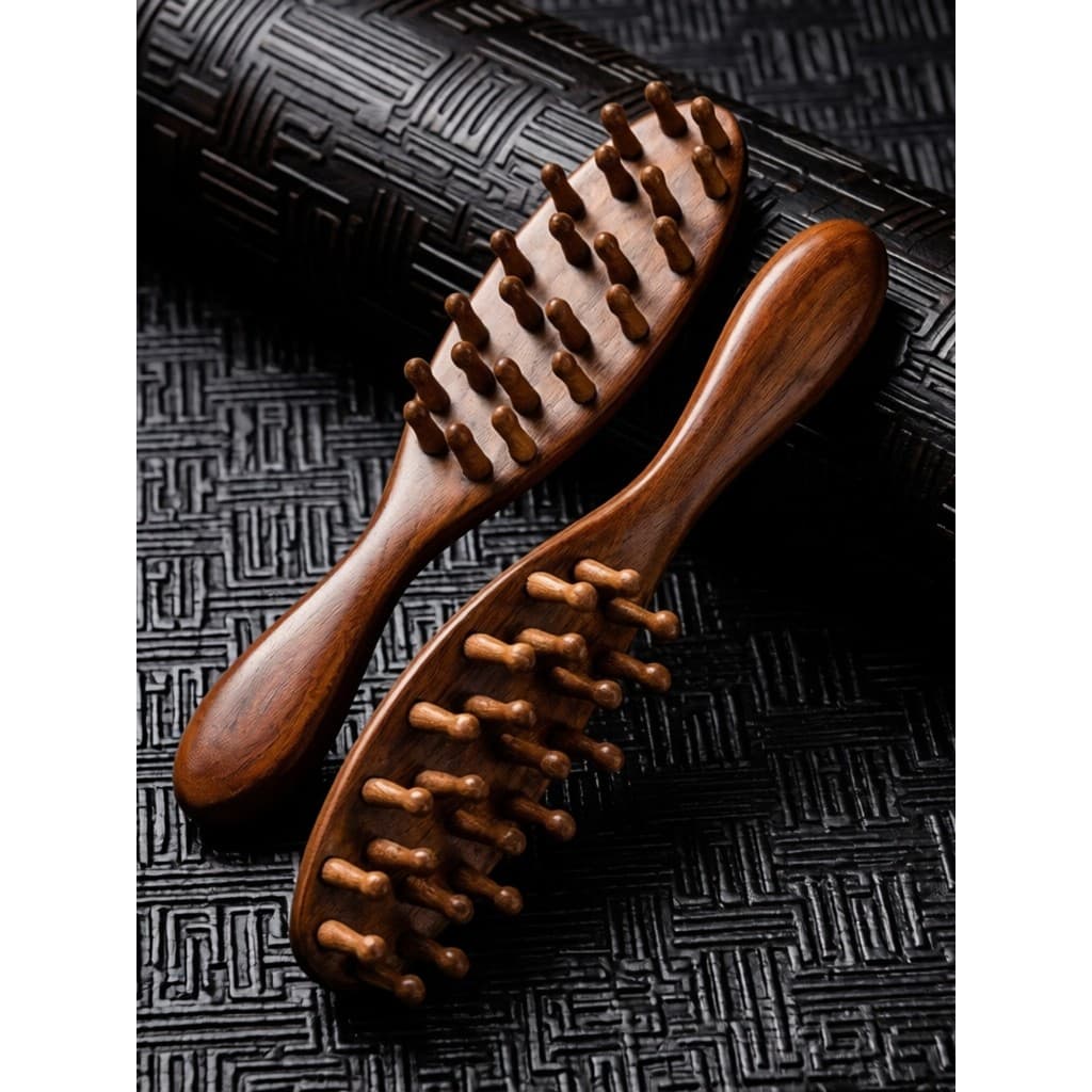 Pente de sândalo antigo cabeça meridiano pente perda de cabelo tratamento de cabelo senhoras massagem couro cabeludo Ant