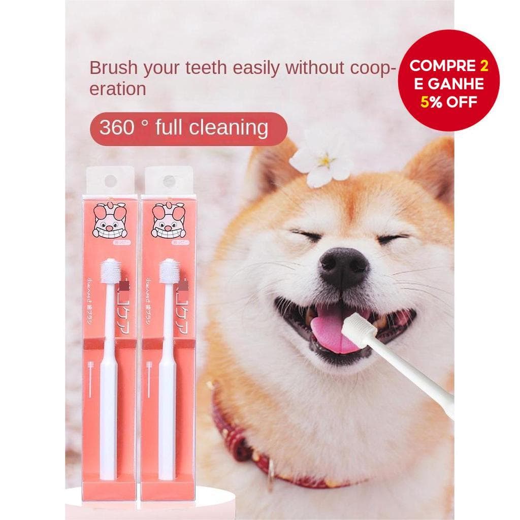 360 ° Escova De Dentes Para Cães , Cabeça Pequena , Cerdas Macias , Cuidados Bucais , Remoção De Tártaro , Pequenos , Fe