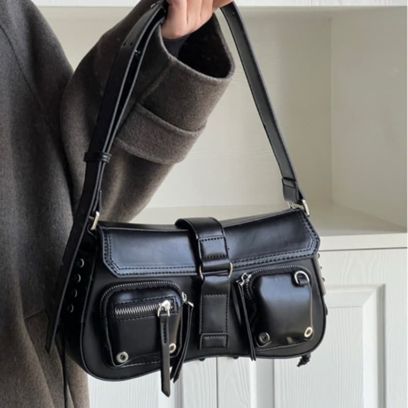 Bolsa Feminina De Ombro Baguete Design Detalhe Cordão[8738]