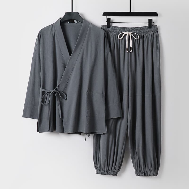 Terno de linho de algodão masculino estilo budista roupas Zen roupas taoístas Robe taoísta pijamas roupas taoístas mascu